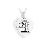 Tree of Life Cremation Urn Necklace - Stainless Steel Heart Jewelry
