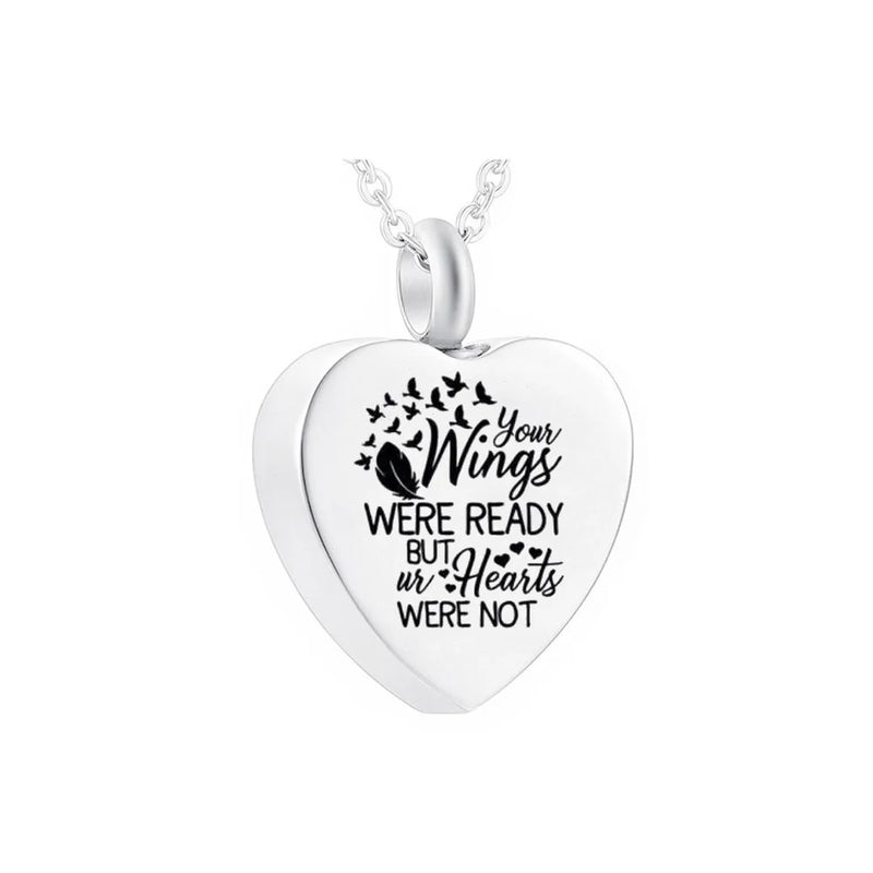 Heart-Shaped Steel Urn Pendant for Ashes