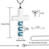 Cross Urn Necklace Retro Memorial Pendant 12 Colors Crystal