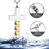 Cross Urn Necklace Retro Memorial Pendant 12 Colors Crystal