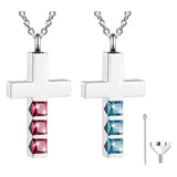 Cross Urn Necklace Retro Memorial Pendant 12 Colors Crystal