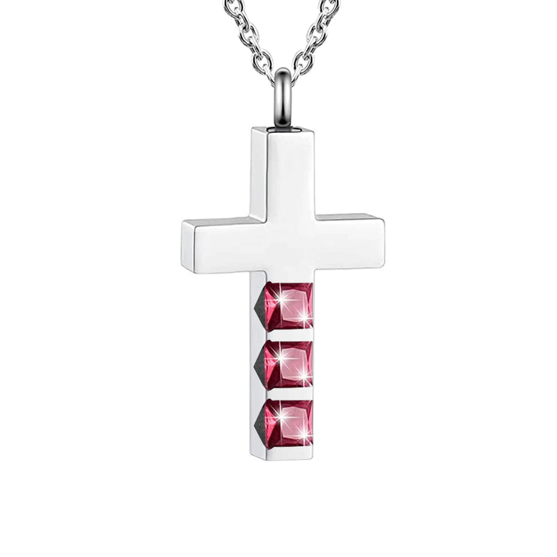 Cross Urn Necklace Retro Memorial Pendant 12 Colors Crystal