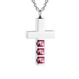 Cross Urn Necklace Retro Memorial Pendant 12 Colors Crystal