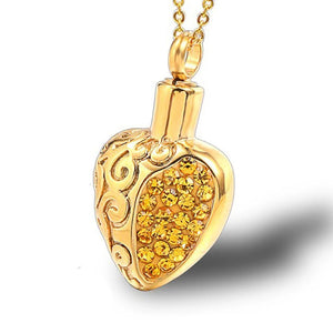 Crystal In My Heart Cremation Jewelry Keepsake Pendant