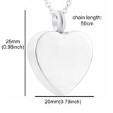 Engraved Heart Ashes Pendant - Forever In My Heart - Cremation Jewelry