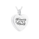 Engraved Heart Ashes Pendant - Forever In My Heart - Cremation Jewelry