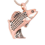 Fish Pendant Cremation Jewelry with Fill Kit + 20 Inch Chain