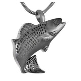 Fish Pendant Cremation Jewelry with Fill Kit + 20 Inch Chain