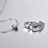 Fish Pendant Cremation Jewelry with Fill Kit + 20 Inch Chain