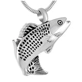 Fish Pendant Cremation Jewelry with Fill Kit + 20 Inch Chain