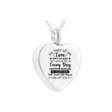 Heart Pendant Metal Urn Necklace - Hold You In My Heart - Cremation Jewelry