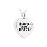 Aluminum Alloy Heart Urn Necklace with Metal Bird Pendant