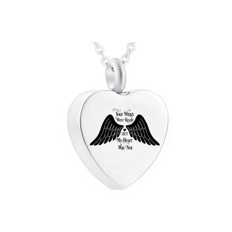 Angel Wings Heart Cremation Jewelry Pet Ashes Memorial Urn Box