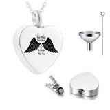 Angel Wings Heart Cremation Jewelry Pet Ashes Memorial Urn Box