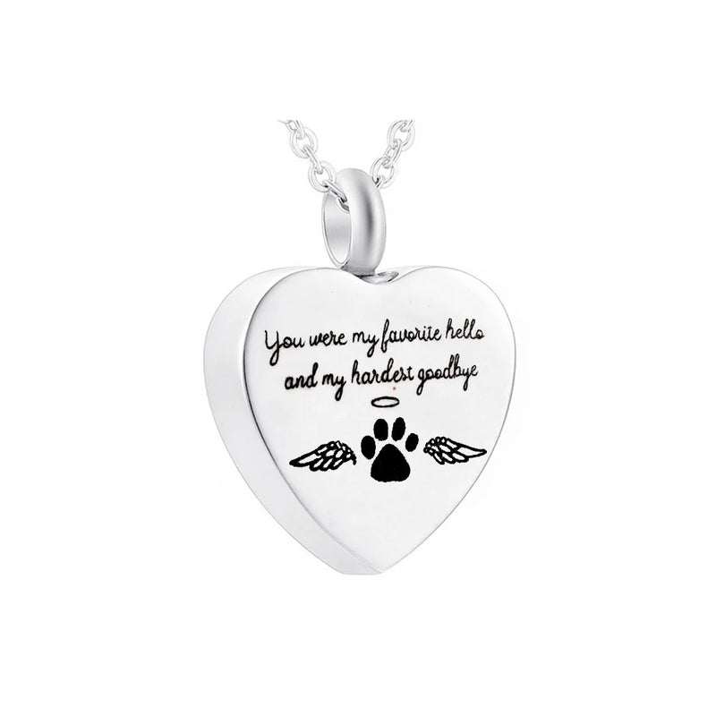 Cat Claw Angel Wings Heart Pendant Cremation Jewelry
