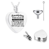 Heart Pendant Cremation Urn Necklace Stainless Steel Pet Ashes Memorial