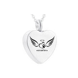 Pet Memorial Cremation Jewelry Heart Pendant Angel Wings Mini Urn