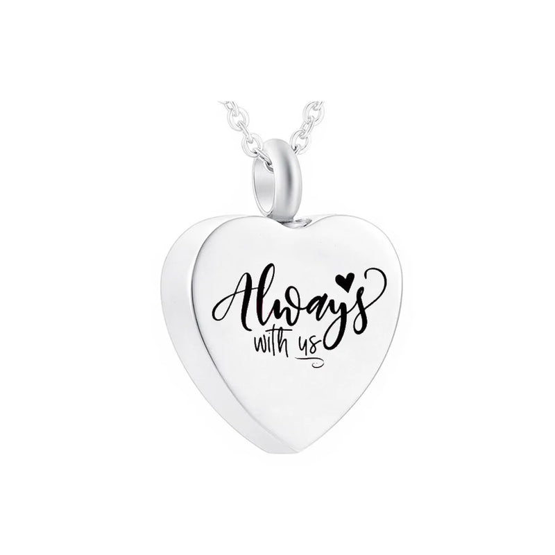 Heart Pendant Aluminum Urn Necklace, Commemorate Passed Family