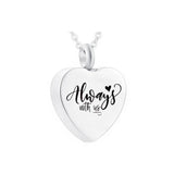 Heart Pendant Aluminum Urn Necklace, Commemorate Passed Family