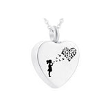 Heart Pendant Cremation Jewelry for Girl Stainless Steel Urn