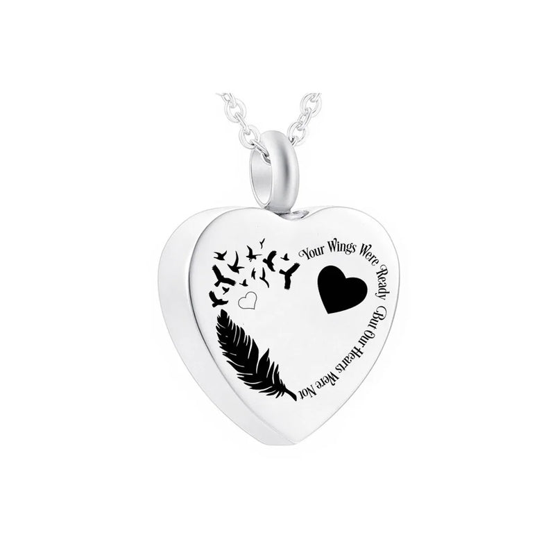 Heart Pendant Stainless Steel Pet Urn - Memorial Ashes Box