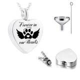 Heart Pendant Stainless Steel Urn Necklace Dog Claw Angel Wing Ashes Memorial