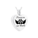 Heart Pendant Stainless Steel Urn Necklace Dog Claw Angel Wing Ashes Memorial