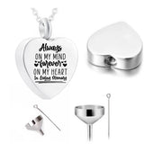 Heart Pendant Stainless Steel Urn Necklace Pet Ashes Cremation Jewelry