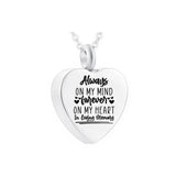 Heart Pendant Stainless Steel Urn Necklace Pet Ashes Cremation Jewelry