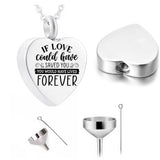 Cremation Jewelry Heart Pendant Stainless Steel Urn Necklace Pet Ashes Memorial