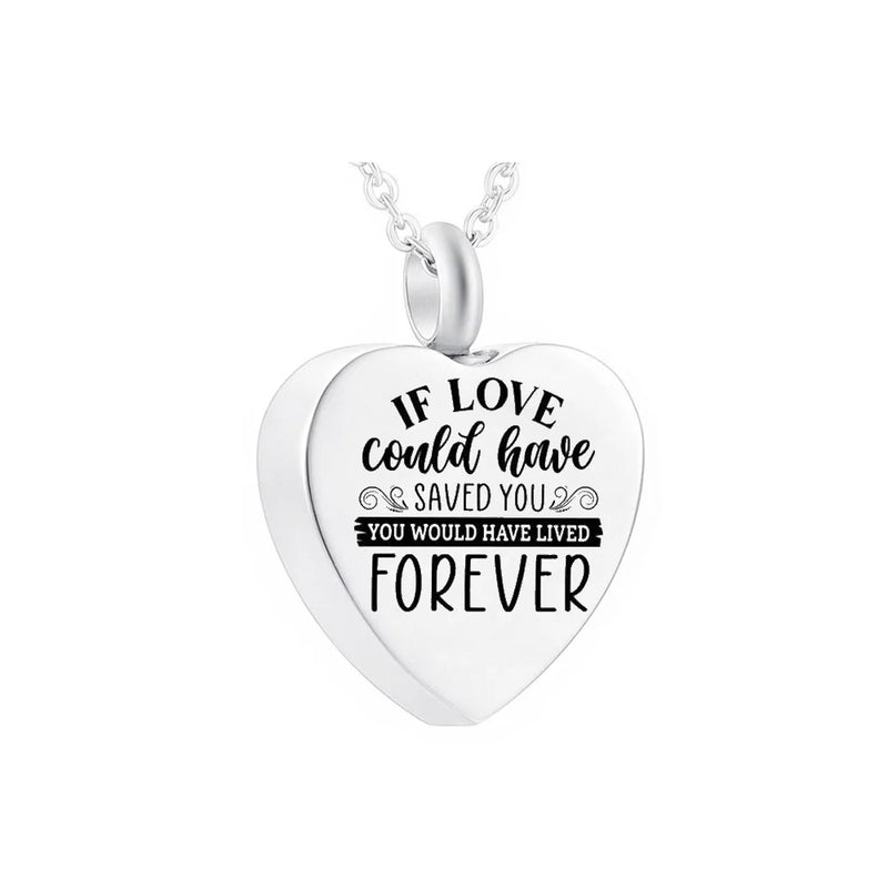 Cremation Jewelry Heart Pendant Stainless Steel Urn Necklace Pet Ashes Memorial