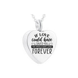Cremation Jewelry Heart Pendant Stainless Steel Urn Necklace Pet Ashes Memorial