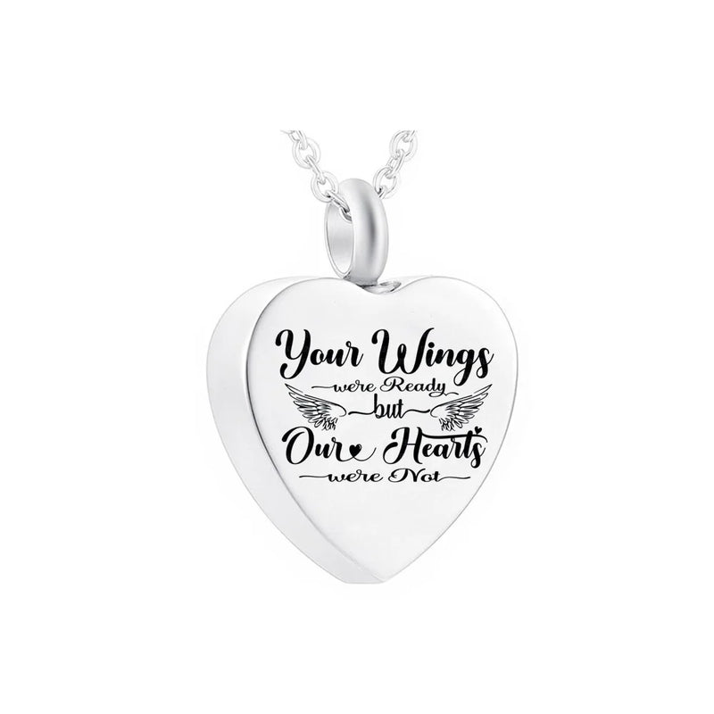 Heart Pendant Stainless Steel Urn Necklace Pet Ashes Memorial