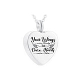 Heart Pendant Stainless Steel Urn Necklace Pet Ashes Memorial