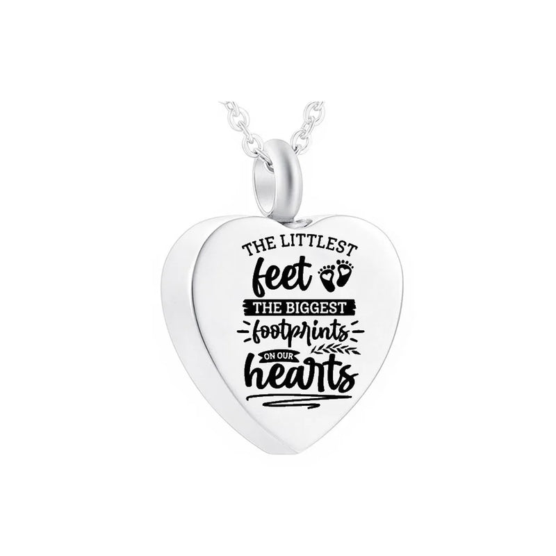 Stainless Steel Urn Pendant Heart Cremation Jewelry with Letter Engraving