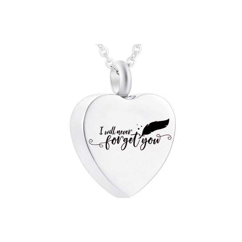 Heart Pendant Stainless Steel Urn with Filling Kit & Gift Bag