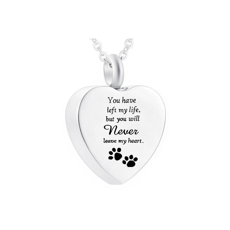 Heart Pendant Stainless Steel Cremation Jewelry Urn-Rest In Peace