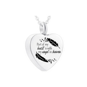 Feather Pendant Stainless Steel Urn Necklace for Family/Pet
