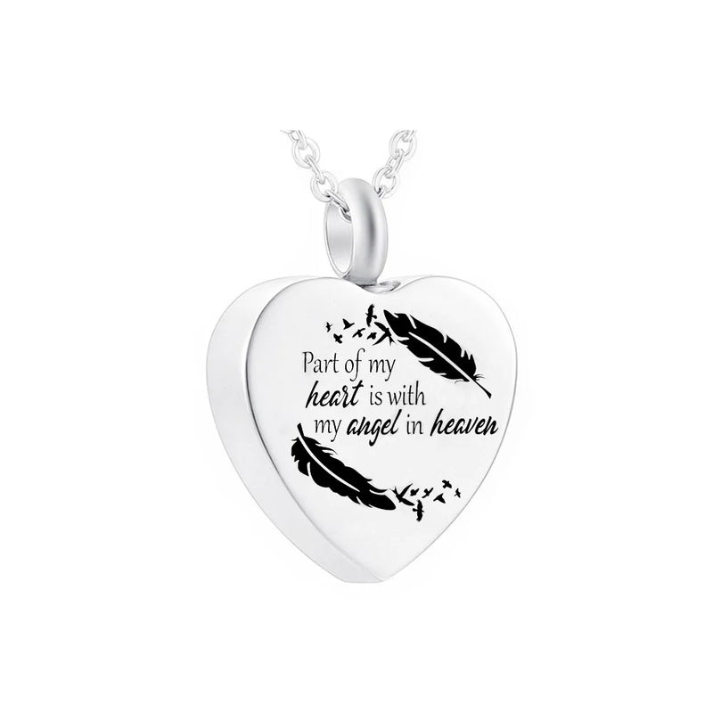 Feather Pendant Stainless Steel Urn Necklace for Family/Pet