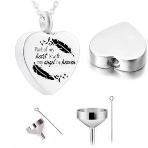 Feather Pendant Stainless Steel Urn Necklace for Family/Pet