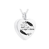 Feather Pendant Stainless Steel Urn Necklace for Family/Pet