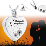 Heart Shaped Stainless Steel Urn Necklace - Ashes Memorial