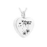 Heart Shaped Stainless Steel Urn Necklace - Ashes Memorial