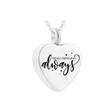 Heart-Shaped Stainless Steel Metal Urn Necklace for Ashes