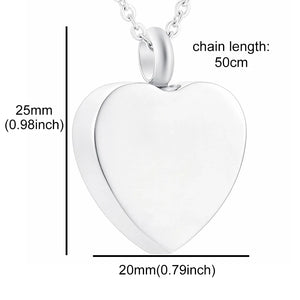Heart Shaped Stainless Steel Urn Necklace for Mother - Feathers Goose Urn