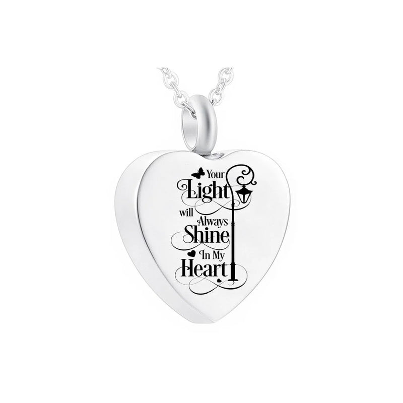 Heart-Shaped Stainless Steel Urn Pendant - Memorial Ashes Souvenir