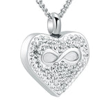 Infinity Heart Cremation Jewelry Urn Necklace for Ashes