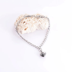 Stainless Steel Heart Charm Urn Bracelet Keepsake Memorial Ashes