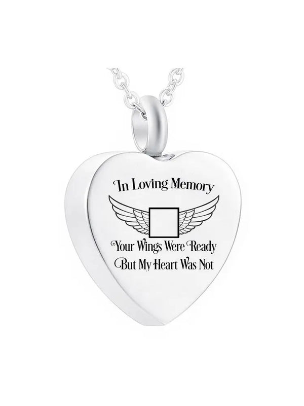Heart-Shaped Stainless Steel Cremation Jewelry Pendant with Filling Kit