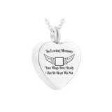 Heart-Shaped Stainless Steel Cremation Jewelry Pendant with Filling Kit